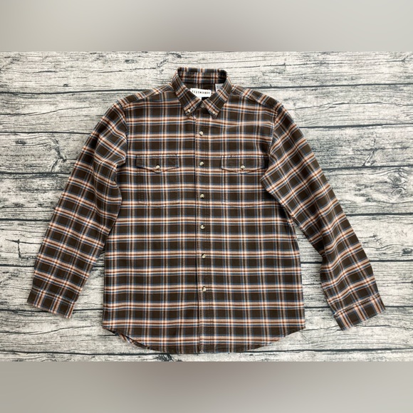 Cody James Plaid Long Sleeve Shirt, Brown Multi-color, Men's Size Large - Picture 5 of 11